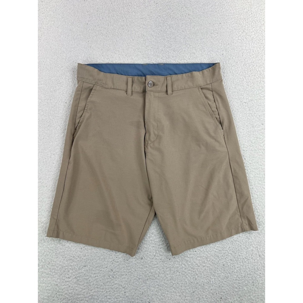 Burnside Shorts Mens 34 Beige 10 Inseam Microfiber Chino Quick Dry Casual Summer